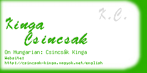 kinga csincsak business card